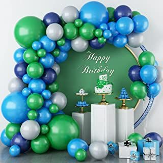 Blue And Green Balloon Garland, Earth Balloon, Shower Balloon Arch, Baby Shower Balloon Arch, Dinosaur Balloons, Jungle Theme Parties, Balloon Arch Kit, Birthday Garland, One Balloon