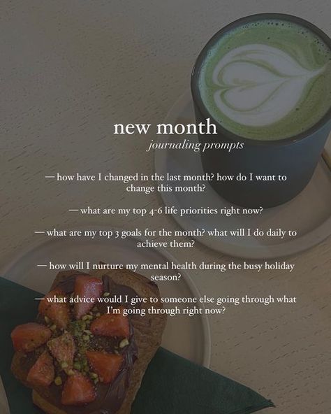 Karina Glennon on Instagram: "Can’t believe we’re stepping into the last month of the year!!🥹🎀 Put aside a moment today to: 💭reflect on this past month 🧚🏻and dive into the next with these new month journal prompts & affirmations✨ Take this as an opportunity to regain your focus and be reallyyyy intentional with what you want to accomplish in the last few weeks of the year💭 After this journal practice, you’ll be feeling more energized, motivated and inspired to take on the last month of 2023!⚡️ Like & save for later!!🫶🏻" Todays Focus Journal, New Month New Me, New Month Journal, New Month Journal Prompts, Monthly Journal Prompts, Last Month, New Month, Gratitude Journal, Journal Prompts