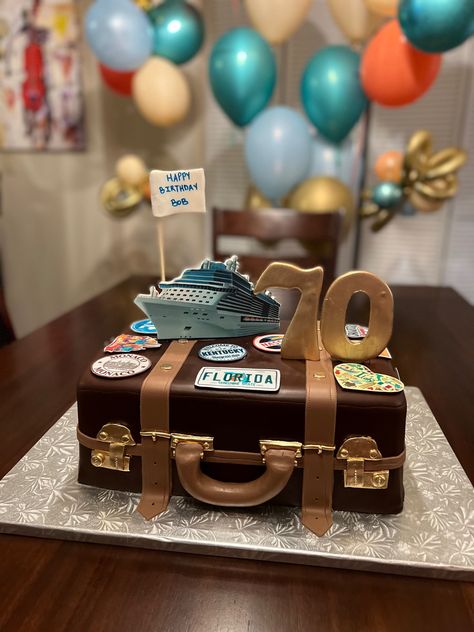 Men Cakes, Suitcase Cake, 90th Birthday Cakes, Florida Sunshine, Birthday Cakes For Men, Cakes For Men, Surprise Party, 90th Birthday, Party Cake