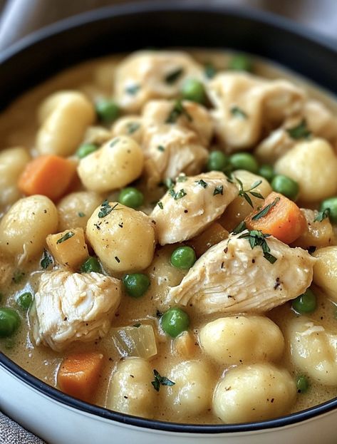 health meal, low carbs meals, keto meal Chicken Pot Pie With Gnocchi, Chicken Pot Pie Gnocchi, Chicken Gnocchi Pot Pie, Chicken And Gnocchi Recipes, Potatoe Gnocchi, Gnocchi Chicken Pot Pie, One Pot Gnocchi, Gnocchi Chicken, Chicken And Gnocchi