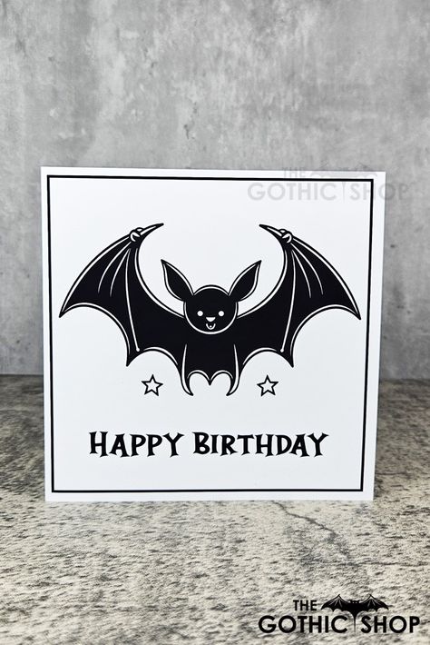 Gothic Shop, Card And Envelope, Black Image, Greetings Card, White Card, The White, Art Inspo, Texts, Bat