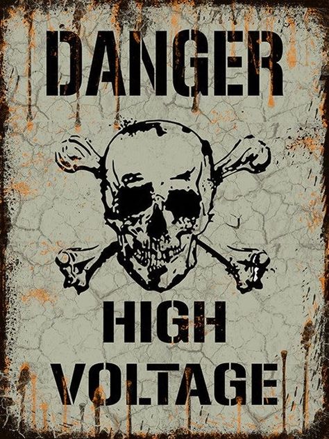 Danger High Voltage, Skull Crossbones, Retro Metal Signs, Rare Images, A Skull, Skull And Crossbones, High Voltage, Skull Art, Decor Rustic