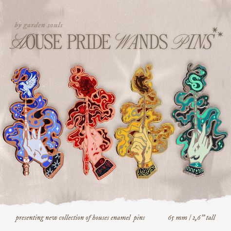 . Show your Hogwarts house pride with these stylish enamel pins. #harrypotter #housepride . #Baguette #Different_Hand_Poses #Enamel_Pins_Collection #Wand_Designs Different Hand Poses, Wand Designs, Enamel Pin Design, Hand Poses, Harry Potter Pin, Magic Wands, Enamel Pin Collection, Backing Card, Magic Wand