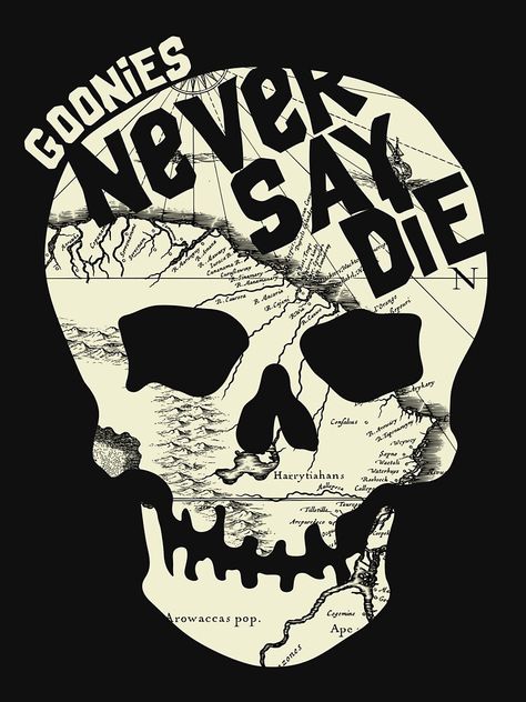 "Goonies never say die" T-shirt for Sale by adenicholls | Redbubble | goonies t-shirts - the goonies t-shirts Goonies Svg, Goonies Tattoo, Goonies Art, Los Goonies, Goonies Never Say Die, Detective Aesthetic, Key Tattoo, Movie Tattoos, The Goonies