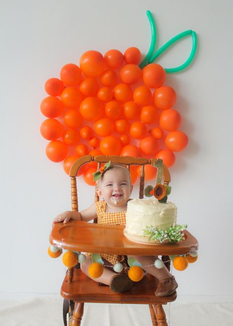 Clementine Smash Cake, Clementine First Birthday Party, Cutie Themed Cake, Clementine First Birthday, Clementine Birthday Party, Our Little Cutie Is Turning One, One Little Cutie First Birthday, Cutie Orange Birthday Party, Orange Theme Birthday Party