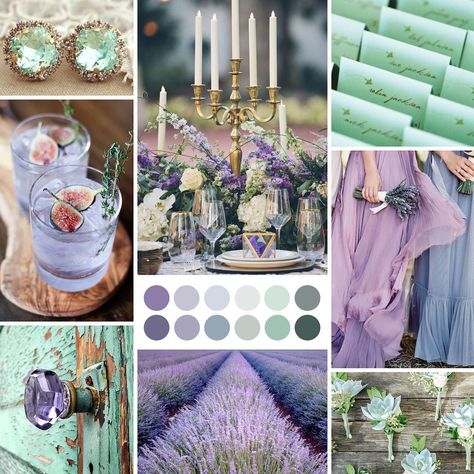 Greenvelope on Instagram: “A mint & lavender color palette that’s soft, pretty, and perfect for spring. 💜 {tap for inspiration credits}” Lavender And Mint Green Wedding, Lavender Color Palette, Purple Sweet 16, Mint Party, Lavender Wedding Cake, Wedding Mint Green, Green Wedding Colors, Palette Design, Wedding 2025