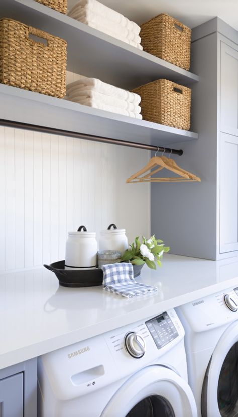 Utility Room Organization, Transitional Laundry Room, Custom Laundry Room, Laundry Pedestal, Mudroom Laundry Room, Laundry Room Renovation, Laundry Room Ideas, Laundry Room Inspiration, Laundry Room Cabinets