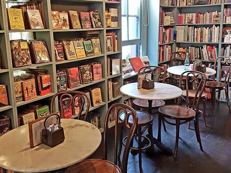 Bookshop Café, Bookstore Design, Starting A Coffee Shop, Library Cafe, Lots Of Books, Opening A Coffee Shop, Bookstore Cafe, Cozy Coffee Shop, Coffee Shop Aesthetic