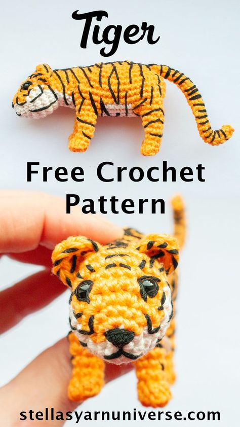 This is my free tiger crochet pattern. It comes with an accompanying video tutorial! Jaguar Crochet Pattern Free, Free Tiger Crochet Pattern, Tiger Crochet Pattern Free, Crochet Clothing Ideas, Kindness Crochet, Tiger Crochet, Chocolate Cow, Crochet Tiger, Crochet Granny Squares