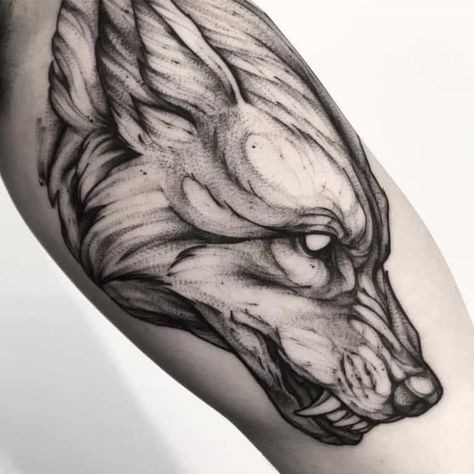 Cool Animal Tattoos, Fenrir Tattoo, Tiny Tattoo Ideas, Crow Tattoo Design, Wolf Tattoos Men, Blackbird Singing, Minimalist Tattoo Ideas, Kunst Tattoos, Crow Tattoo