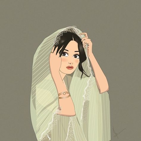 Hijabi Pfp Cartoon, Simple Indian Suits, Pakistani Art, Sajal Aly, Indian Illustration, Girly Dp, Islamic Cartoon, Anime Muslim, Girl Crush Fashion