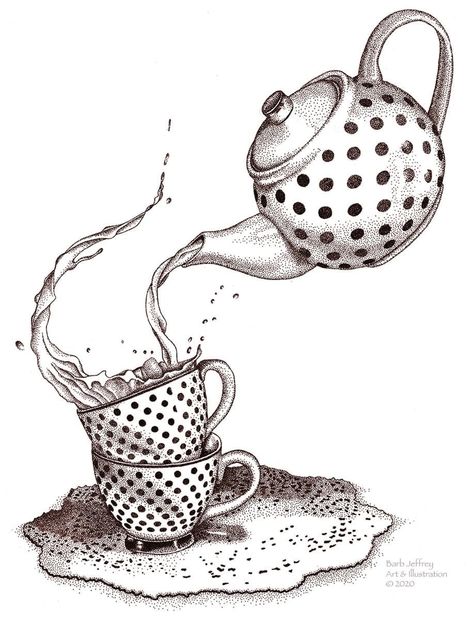 Teapot Drawing, Tea Cup Drawing, Tea Crafts, French Ephemera, Unique Drawings, Wood Burning Patterns, Art Folder, Tea Art, Tea Pots Vintage