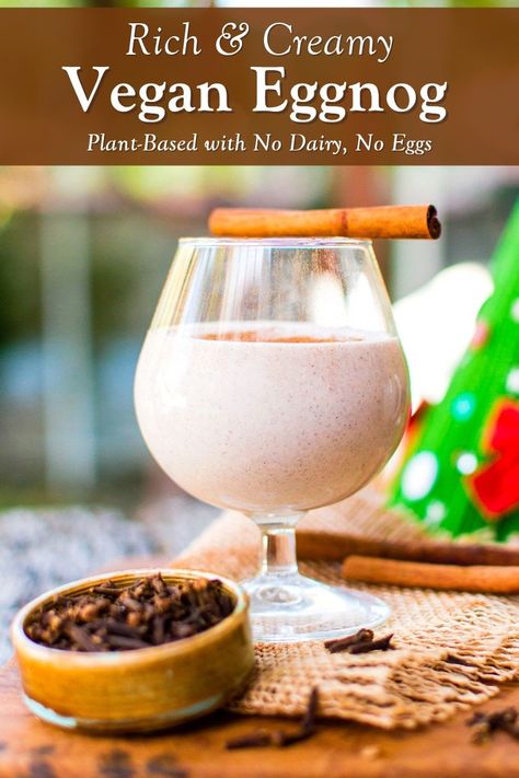 Vegan Egg Nog, Vegan Holiday Drinks, Vegan Eggnog Recipe, Dairy Free Egg Nog, Vegan Christmas Desserts, Coquito Recipe, Vegan Eggnog, Vegan Egg, Eggnog Recipe