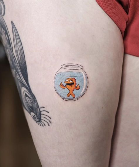 90s Pop Culture Tattoo, American Dad Tattoo, Family Guy Tattoo, 90s Baby Tattoo, Pop Culture Tattoos, Vintage Tattoo Art, Simpsons Tattoo, Culture Tattoos, Fun Tattoos