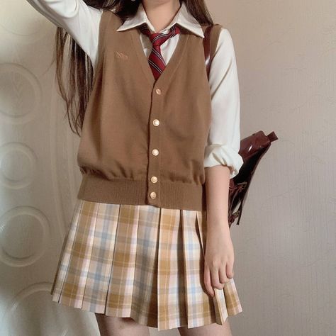 School Uniform Fashion, School Uniform Outfits, Kawaii Fashion Outfits, Uniform Fashion, School Uniforms, Korean Girl Fashion, Ulzzang Fashion, Kawaii Clothes, Teenage Fashion Outfits