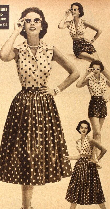 Travelling Light: Weekend Wardrobes — Tuppence Ha'penny Vintage 40s Mode, Mode Teenager, Polka Dot Dresses, Mode Retro, 1950 Fashion, Vintage Fashion 1950s, Well Dressed Women, Look Retro, Fashion 1950s