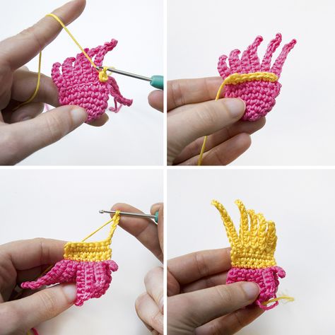 bird steps wings2 Crochet Bird, Crocheted Things, Crochet Birds, Step By Step Crochet, Crochet Dragon, Bird Wings, How To Crochet, Learn To Crochet, Cute Crochet