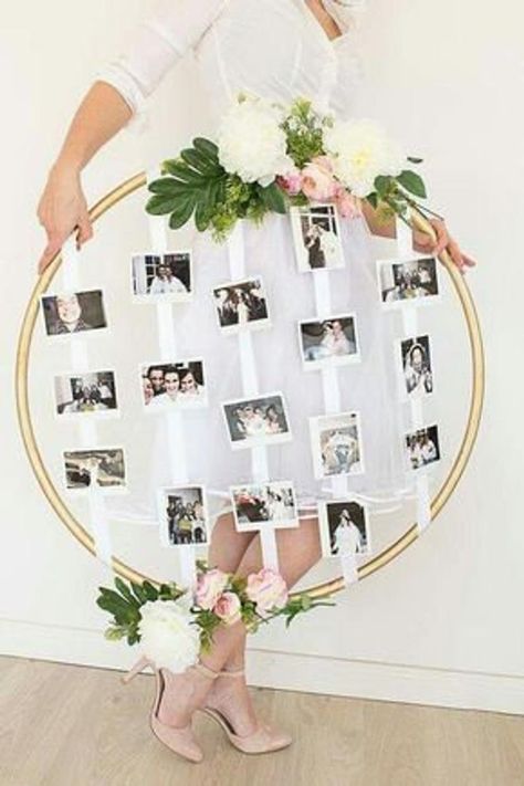 diy event Vintage wedding decor photo frame idea - Decoration For Home Trendy Wedding Rustic Weddin Hiasan Perkahwinan, Dekoratívne Vence, Hair Bag, Wedding Decor Photos, Rustic Wedding Decorations, Kraf Diy, Bachelorette Party Games, Bag Art, Vintage Wedding Decorations