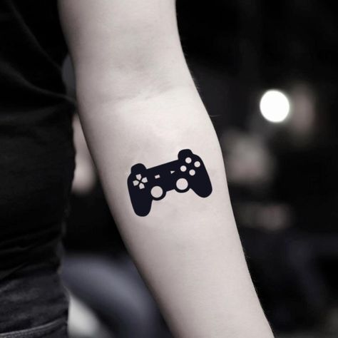 Playstation Tattoo, Games Tattoo, Video Game Tattoos, Gamer Tattoos, Video Game Tattoo, Petit Tattoo, Custom Temporary Tattoos, Gaming Tattoo, Tattoo Videos