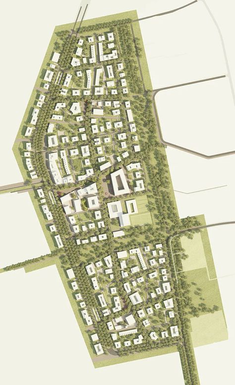 West 8 Wins Freiham Nord Urban & Landscape Planning Competition in Munich Urban Design Graphics, Urban Design Plan, Plans Architecture, Landscape Model, Site Plans, Landscape And Urbanism, Landscape Plan, Design Landscape, Landscape Plans