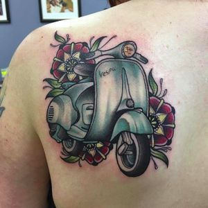 Vespa Tattoo Design, Vespa Tattoo, Lower Leg Tattoos, Outline Tattoo, Explore Tattoo, Cowgirl Art, Vintage Cowgirl, Book Tattoo, Lower Leg