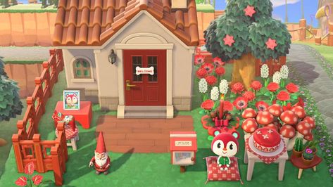 Acnh Poppy Yard, Acnh Poppy, Spring Acnh, Acnh 2023, House Appearance, Villager House, Animals Crossing, Acnh Designs, Apple Home