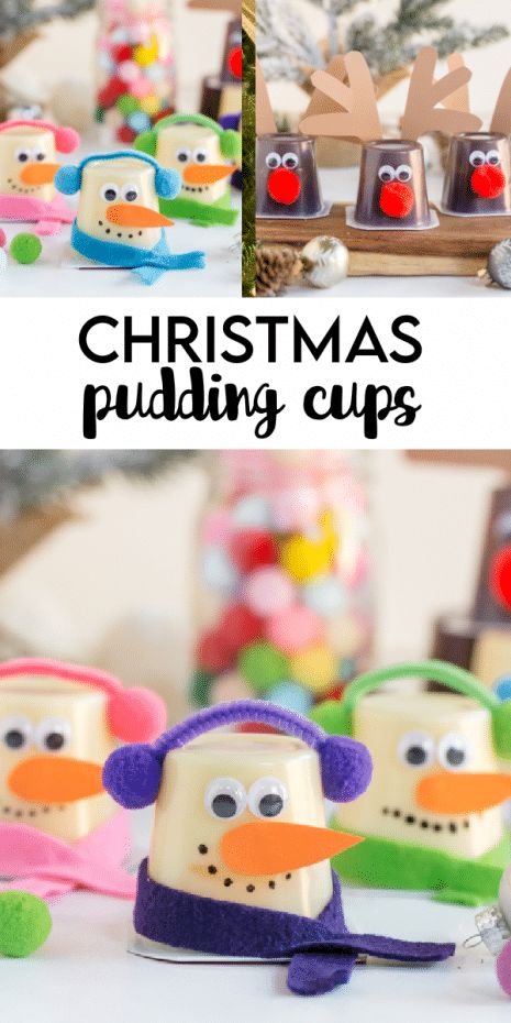 Christmas Pudding Cups, Christmas School Treats, Small Party Favors, Kindergarten Christmas Party, Preschool Christmas Party, Kids Christmas Treats, Class Christmas Gifts, Christmas Party Snacks, Christmas Party Treats