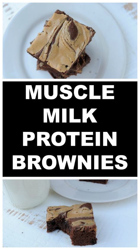 Muscle Milk Protein Brownies Chocolate Muscle Milk Protein Shakes, Muscle Milk Protein Powder Recipes, Muscle Milk Recipes, Muscle Milk Protein Shakes, Peanut Butter Greek Yogurt, Yogurt Eggs, Greek Yogurt Eggs, Easy Dessert Bars, Milk Chocolate Recipes