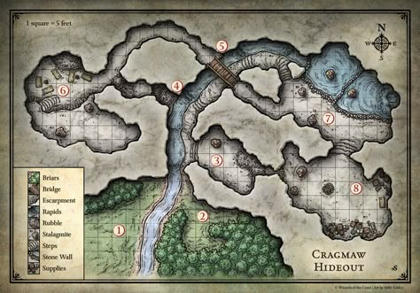 D&D Starter Set; Cragmaw Hideout (Digital DM & Player Versions)  http://mikeschley.zenfolio.com/p856083253 Cragmaw Hideout, Lost Mines Of Phandelver, Pathfinder Maps, Dnd World Map, Tabletop Rpg Maps, Adventure Map, Unique Maps, Rpg Map, Forgotten Realms