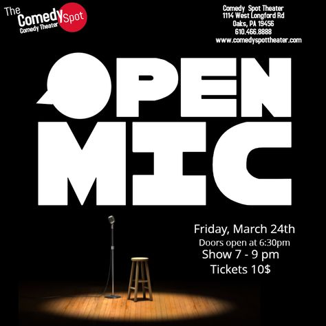 Open mic Instagram post template. Open Mic Poster, Mic Logo, Webinar Design, Open Mic Night, Open Mic, Event Poster Design, Poster Design Inspiration, Food Ads, Motion Design Animation