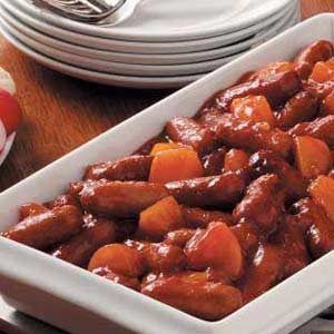 Sweet-and-Sour Sausages Sweet And Sour Sausage, Farmer Sausage, Sausage Appetizers, Minced Meat, Main Course Recipes, Christmas Appetizers, Sweet And Sour, Main Courses, Baking Ideas