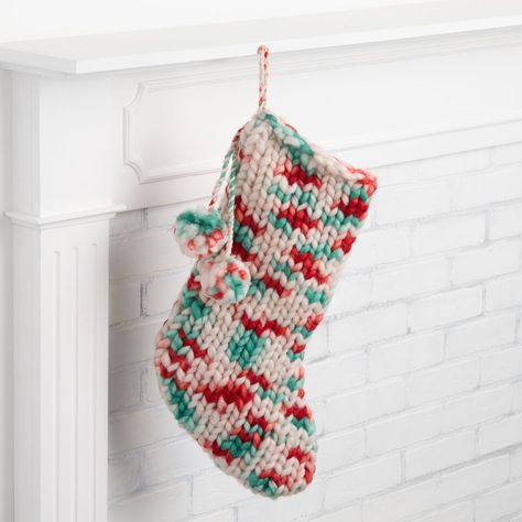 Chunky Knit Christmas Stocking, Chunky Knit Christmas, Knit Christmas Stocking, Christmas World, Knit Christmas, Red White Christmas, Knit Stockings, All Christmas, Christmas D