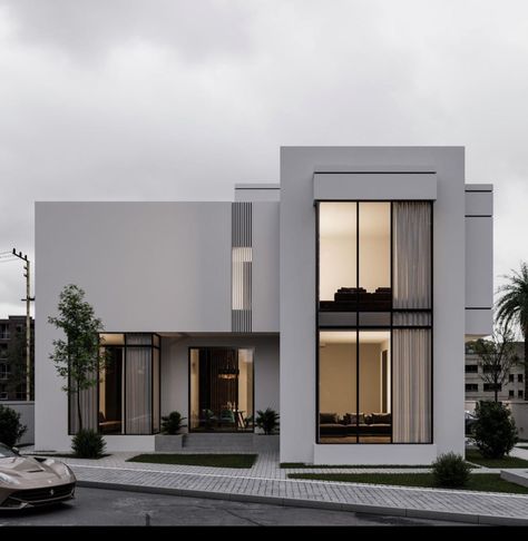 A Modern House, Build Design, Contemporary House Exterior, Modern Villa Design, Modern House Facades, House Arch Design, Modern Exterior House Designs, Minimal House Design, House Outside Design