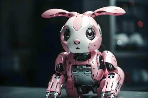 Robot Aesthetic, Robot Animal, Pink Rabbit, Cute Pink, Royalty Free Stock Photos, Royalty Free, For Free, Technology, Animals