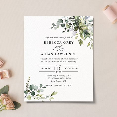 Looking for the perfect summer wedding invitations? Find gorgeous designs to set the tone for your special day. From vibrant colors to delicate florals, these invitations capture the essence of summer love. Embrace the sunshine and celebrate your upcoming nuptials in style. #SummerWedding #WeddingInvitations #SummerLove #SummerVibes #WeddingInspiration #OutdoorWedding #CelebrateLove #WeddingStationery #TropicalWedding #BeachWedding Blue Greenery Wedding, Classy Wedding Invitations, Budget Wedding Invitations, Greenery Wedding Invitations, Invitation Floral, Minimalist Wedding Invitations, Invitation Baby Shower, Simple Wedding Invitations, Classy Wedding