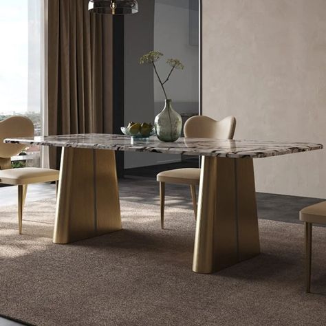 6 Seater Dining Table in Stainless Steel 304 Frame and Italian Composite Marble Top 19mm Dimensions: 6*3 Feet #diningtable #diningchairs #sajosamaan Composite Marble, 6 Seater Dining Table, Stainless Steel 304, Marble Top, Dining Chairs, Dining Table, Marble, Stainless Steel, Frame