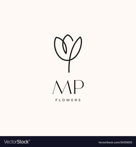 Tulips Logo Design, Tulip Logo Design, Tulip Symbol, Logo Flor, Pastel Logo, Tulips Design, Mp Logo, Flower Monogram, Logo Fleur