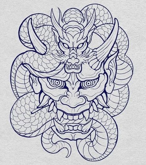 Dragon Stencil Tattoo, Japanese Dragon Tattoo Designs, Dragon Tattoo Stencil, Half Sleeve Tattoo Stencils, Tattoo Lettering Alphabet, Hannya Mask Tattoo, Koi Tattoo Design, Geometric Sleeve Tattoo, Japanese Dragon Tattoo