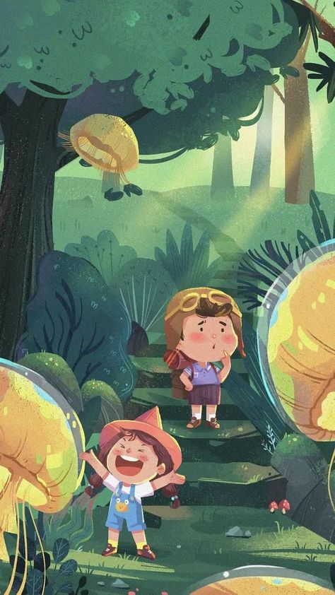 Good Mythical Morning Wallpaper, Kids Stories Illustration, Children's Book Characters, Book Illustration Design, Story Books Illustrations, Illustration Art Kids, Illustration Book, Picture Books Illustration, Forest Illustration