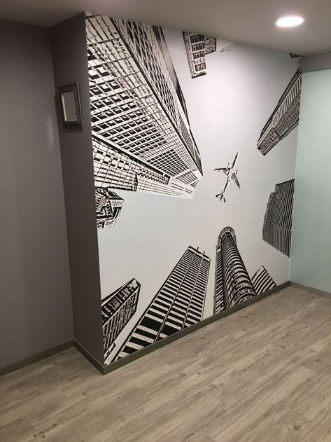 Office Cabin Design, Office Wall Graphics, Office Mural, Office Wall Design, Architectural Lighting Design, Office Wallpaper, Interior Wall Paint, Building House Plans Designs, Portfolio Design Layout