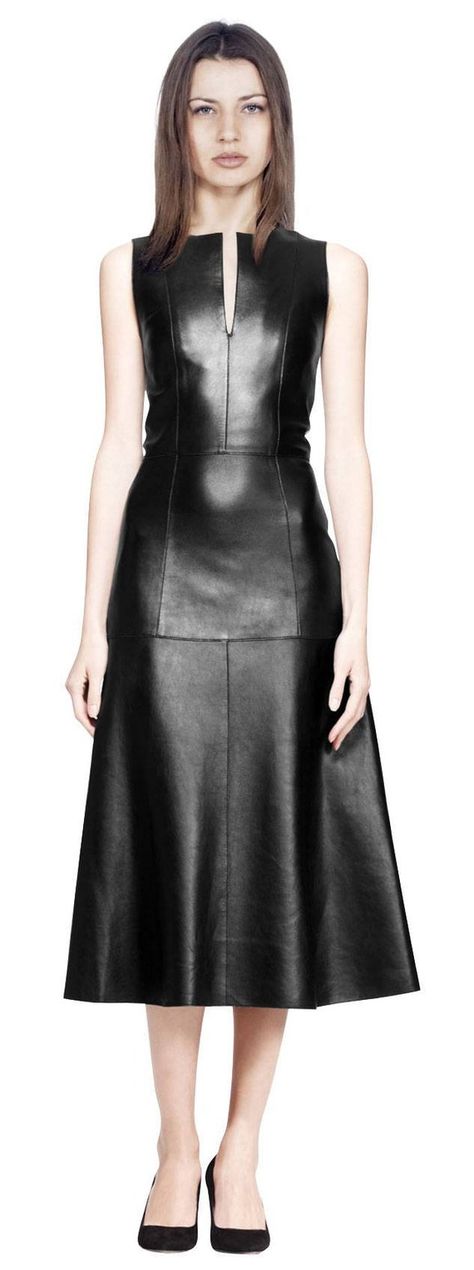 Leather Dress Women, Black Leather Dress, Leather Midi Dress, Black Leather Dresses, Solange Knowles, Faux Leather Dress, Rocker Chic, Leather Dresses, Looks Chic