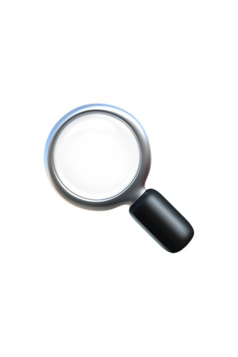 The emoji 🔍 Magnifying Glass Tilted Left depicts a magnifying glass with a black handle and a silver frame. The glass lens is tilted to the left at an angle, with a small circle in the center of the lens. The overall appearance of the emoji is sleek and modern, with a simple yet effective design that clearly conveys the concept of searching or investigating something in detail. Magnifying Glass Png, Emoji Ip, Apple Emoji, Iphone Png, Apple Emojis, Ios Emoji, Romancing The Stone, Chinese New Year Design, Ios Layout