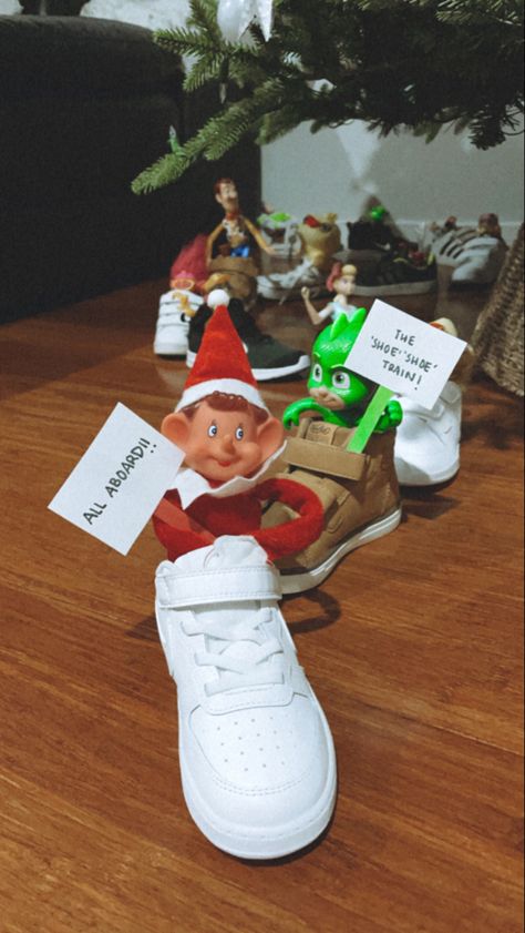 Elf On The Shelf Shoe Train, On The Shelf, Elf On The Shelf, Elf, Shelves, Train, Holiday Decor, Home Decor, Home Décor