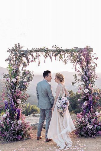 Lavender Wedding Theme, Wisteria Wedding, Purple And Green Wedding, Modern Wedding Ceremony, Jasmine Bridal, Wedding Ceremony Traditions, Wedding Altars, Lilac Wedding, Lavender Wedding