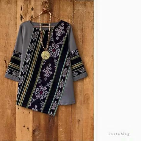 Blouse Tenun, Batik Blazer, Mode Batik, Batik Dress Modern, Batik Clothing, Batik Modern, Batik Kebaya, Tenun Ikat, Ikat Dress