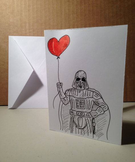 Cool >> Darth Valentine hand-made Valentine's Day Greeting Card. $5.00, via Etsy. Starwars Valentines Cards, Star Wars Valentines, Diy Best Friend Gifts, Funny Ideas, Star Wars Diy, Bf Gifts, Birthday Stuff, Valentine's Day Greeting Cards