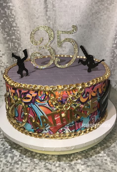 90s Theme Graffiti Cake Graffiti Cake, Bae Birthday, 30th Birthday Games, Donut Ideas, Teen Cakes, 90s Theme Party, Glow Birthday Party, Glow Birthday, 3d Cakes