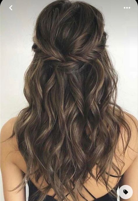 Event Curly Hairstyles, Prom Hairstyles For Brunettes, Hairstyles For Prom Medium Length Brown Hair, Grad Hair Medium Length, Braidsmaids Hairstyles Medium Hair, Hairstyles For Prom Medium Length Simple, Wedding Guest Hairstyles Brown Hair, Prom Hairstyles Dark Brown Hair, Prom Hairstyles For Brown Hair