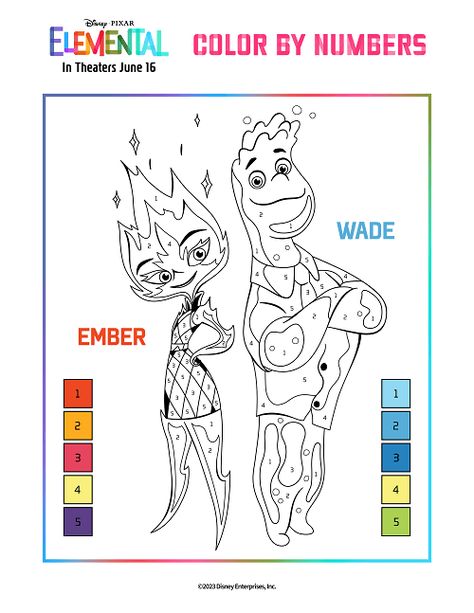 Elemental Ember And Wade, Ember Elemental, Wade Elemental, Ember And Wade, Disney Elemental, Pintar Disney, Disney Movie Up, Pixar Party, Disney Movie Art