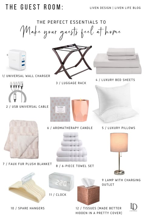 Guest Bedroom Accommodations, Guest Room Asthetics, Guest Room Preparation, Guest Room Luggage Rack, B&b Ideas Guest Rooms, Guest Bedroom Checklist, Airbnb Guest Room Ideas, Guest Bedroom Cart, Guest Room Details